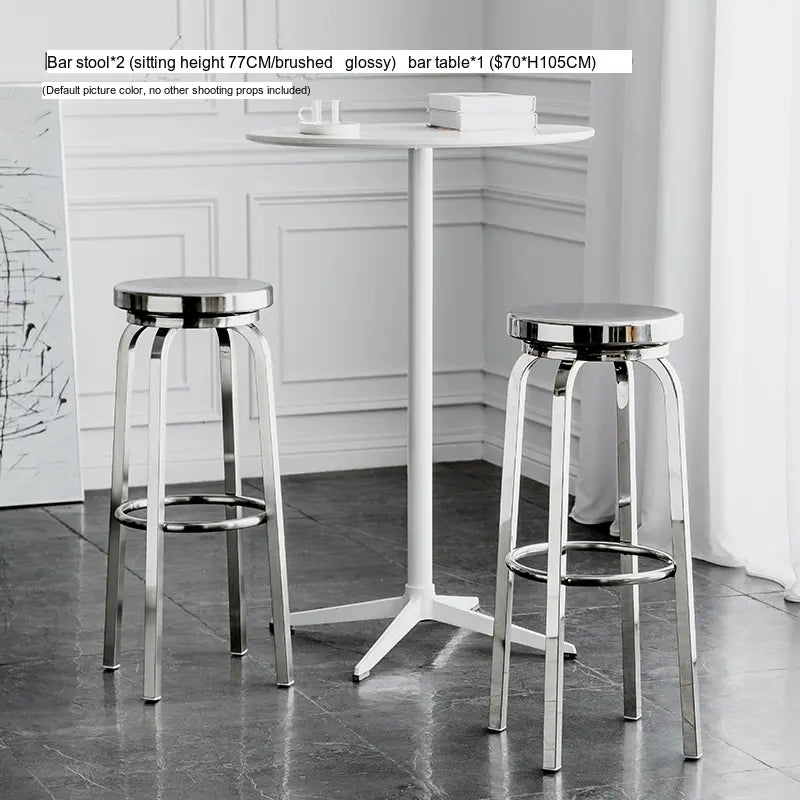 ABOUT WHITE Zorion Elegant Stainless Steel High Stool from ABOUT WHITE