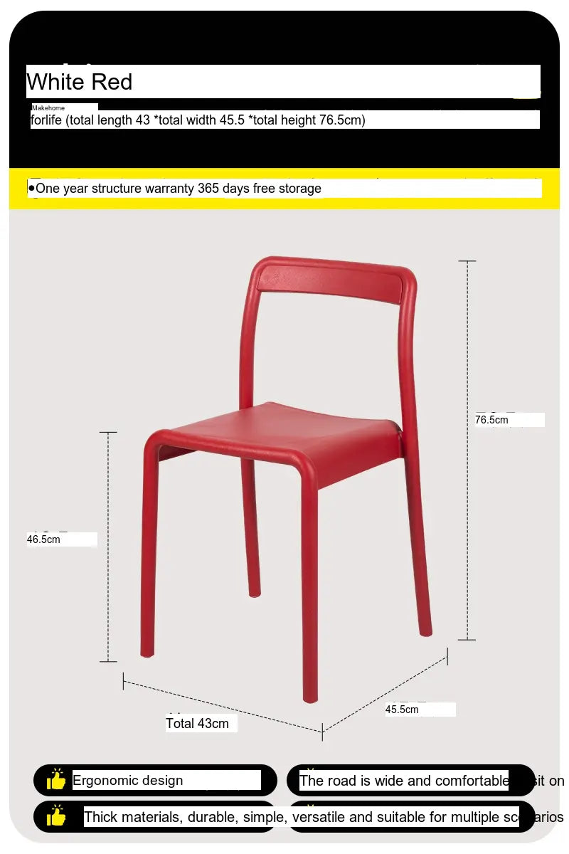 ABOUT WHITE Miura Sleek Stackable Dining Chair from ABOUT WHITE