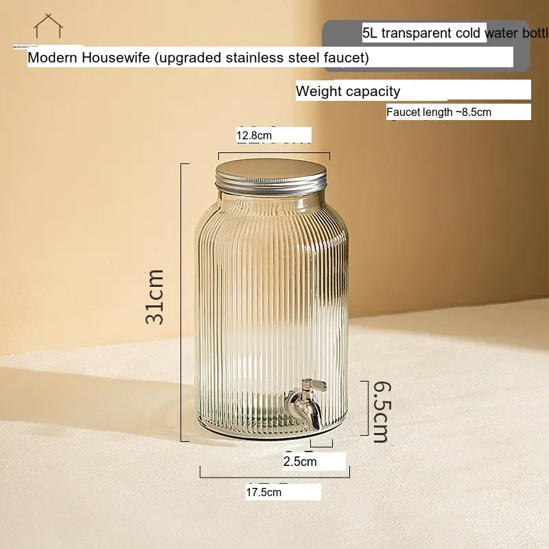 MH Santiago Elegant Glass Beverage Bucket with Faucet from MH