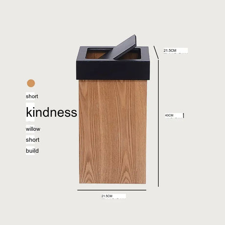 FIRST CLASS CARPENTER Elowen Minimalist Nordic Wooden Trash Can from FIRST CLASS CARPENTER