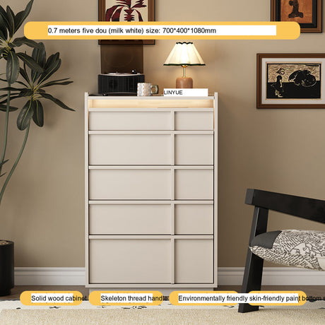 LINYUE Bennett Retro Solid Wood Multi-Drawer Cabinet from LINYUE