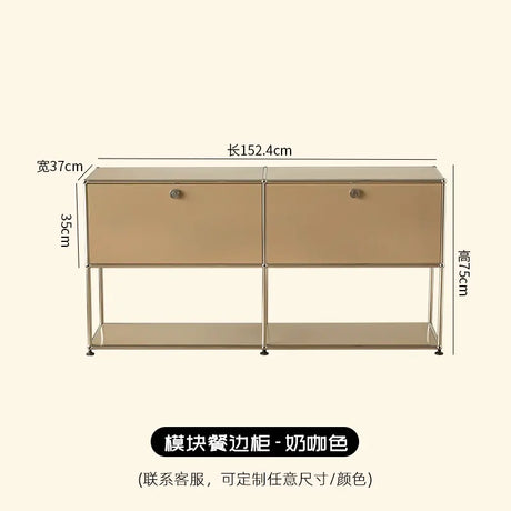 LAIMO Beatrice Retro Modular Stainless Steel Living Room Cabinet from LAIMO