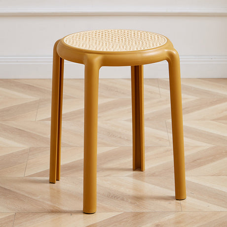 NIYE Cambria Thickened Round Stool - Stackable Rattan Design from NIYE