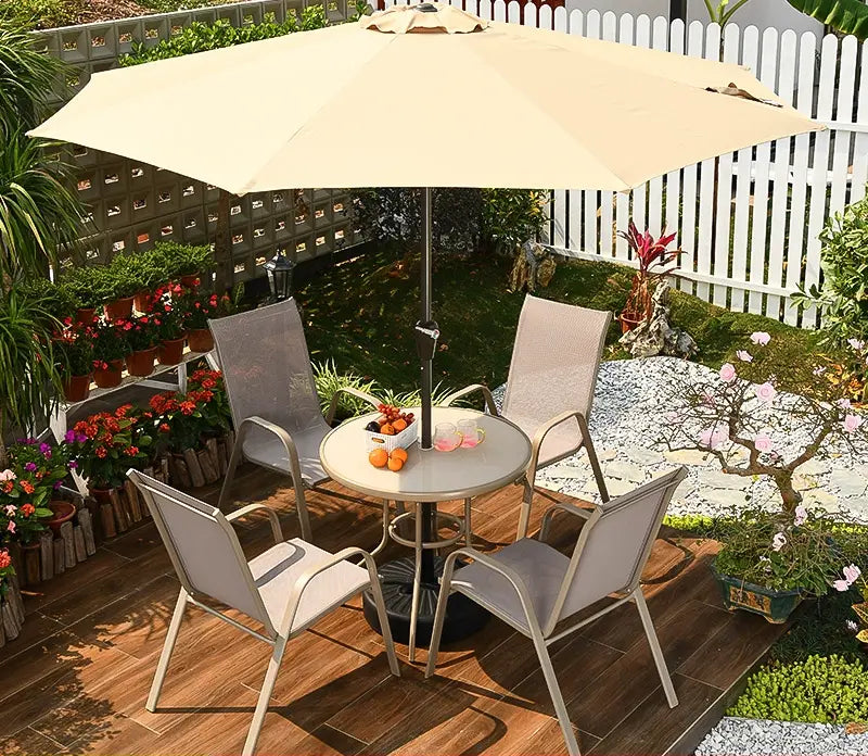 MOJIA Florian Porcelain Pillar Garden Umbrella for Outdoor Lounging from MOJIA