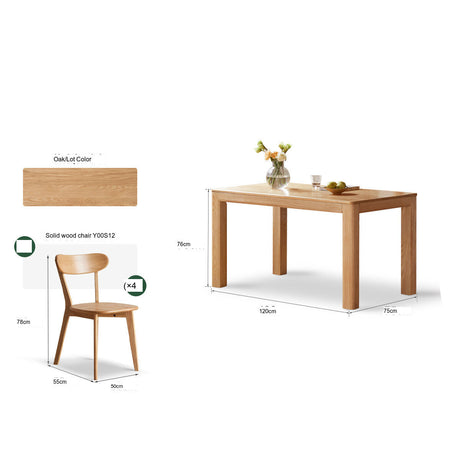 GENJI Tetsuya Elegant Solid Wood Dining Table Set from GENJI
