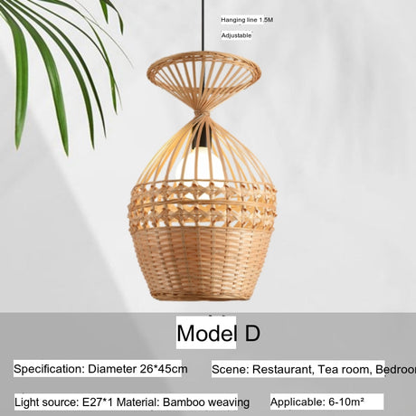BOJI Harukaze Elegant Bamboo Pendant Light for Living Room from BOJI