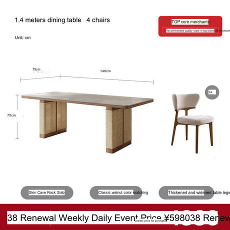 QUANMU Leonardo Elegant Rock Plate Dining Table from QUANMU