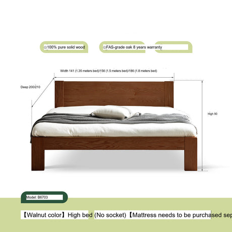 GENJI Isamu Solid Wood Modern Minimalist Oak Single Bed from GENJI