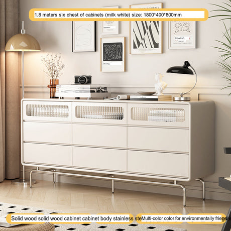 LINYUE Atlas Bauhaus Solid Wood Multi-Drawer Side Cabinet from LINYUE