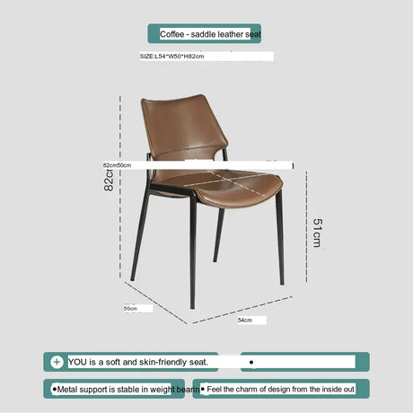 ABOUT WHITE Elowen Elegant Saddle Leather Dining Chair from ABOUT WHITE