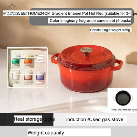 MH Elowen Elegant Enamel Cast Iron Pot from MH