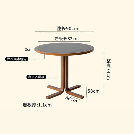 LAIMO Amelia Rustic Solid Wood Round Dining Table from LAIMO