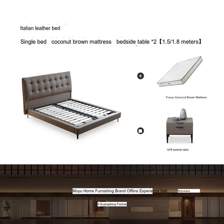 MOYU Amaryllis Creamy Stylish Retro Luxury Leather Bed from MOYU