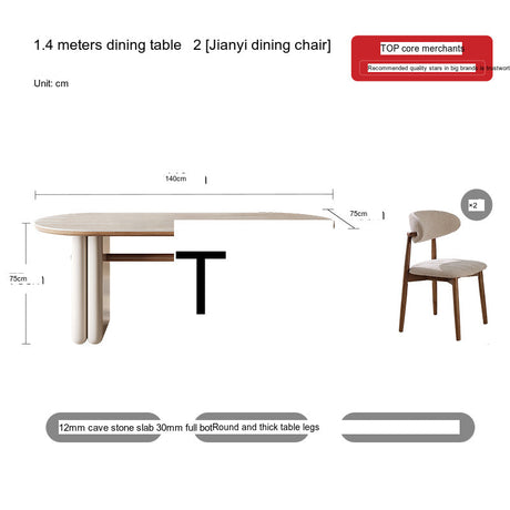 QUANMU Selah Elegant Cream Oval Dining Table from QUANMU