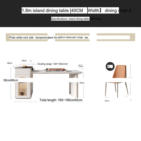 QUANMU Santiago Elegant Creamy Dining Table from QUANMU