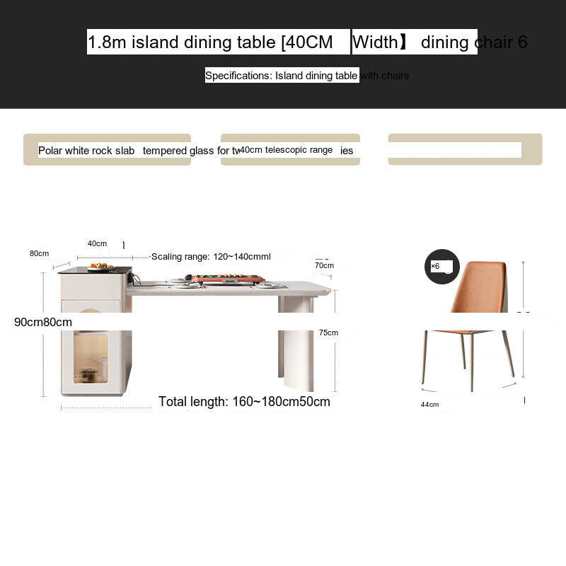 QUANMU Santiago Elegant Creamy Dining Table from QUANMU