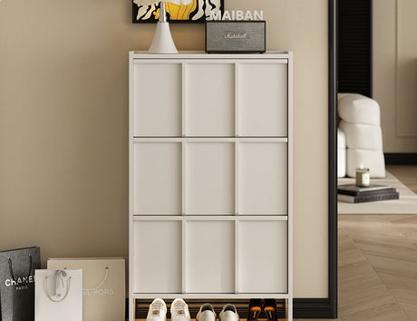 LINYUE Aurora Ultra-Thin Solid Wood Flip Shoe Cabinet from LINYUE