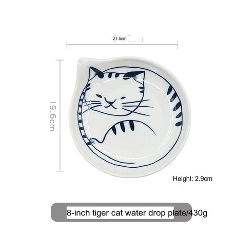 TIANRUN Haruki Artistic Hand-Painted Cat Ceramic Dish from TIANRUN
