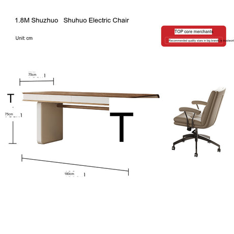 QUANMU Lorenzo Elegant Walnut Workstation from QUANMU