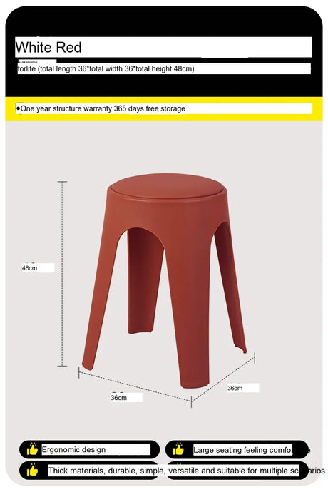 ABOUT WHITE Esmira Nordic Thickened Plastic Small Stool from ABOUT WHITE