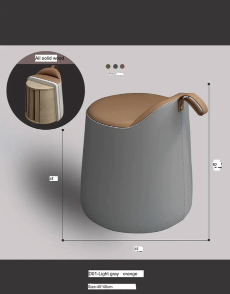 MOXER Juniper Luxe Minimalist Leather Makeup Stool from MOXER