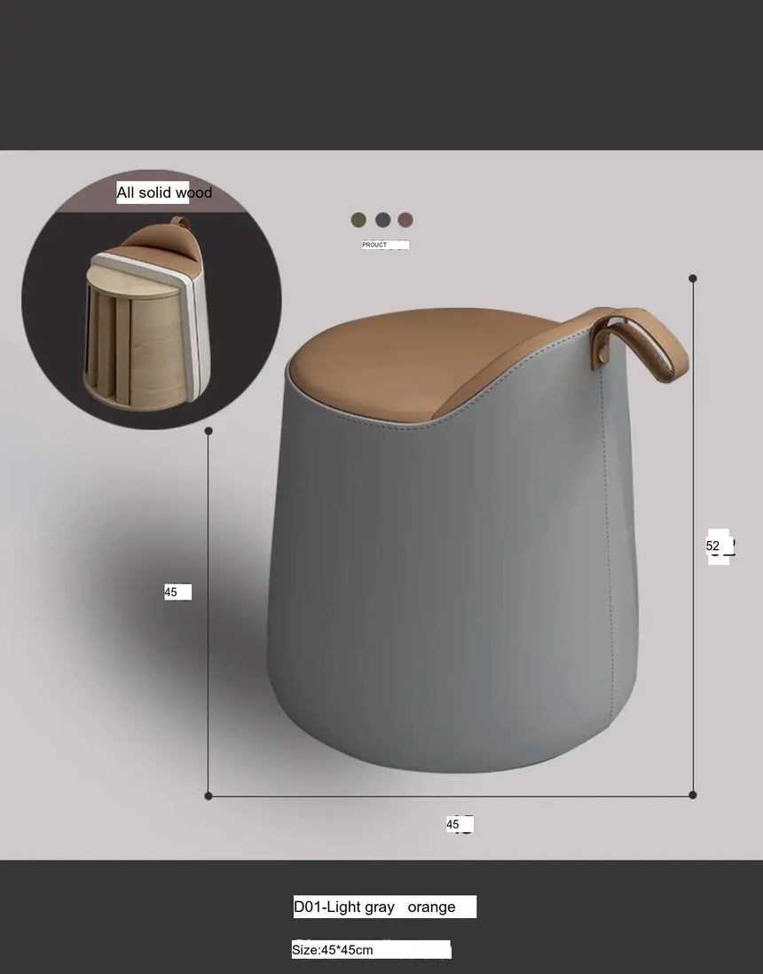 MOXER Juniper Luxe Minimalist Leather Makeup Stool from MOXER