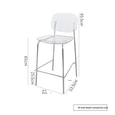NIYE Alhambra Chic Transparent Bar Chair - Nordic Acrylic High Stool from NIYE
