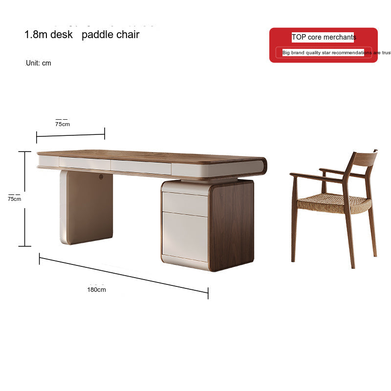 QUANMU Santiago Luxe Walnut Minimalist Computer Desk from QUANMU