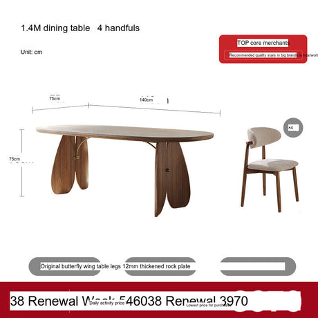 QUANMU Alaric Elegant Rock-Plate Oval Dining Table from QUANMU