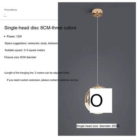YDZM Amara Sleek Scandinavian Modern Pendant Ceiling Lamp from YDZM