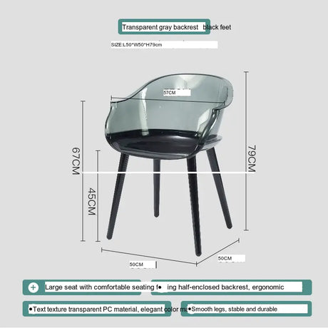 ABOUT WHITE Isolde Sleek Transparent Modern Makeup Chair from ABOUT WHITE