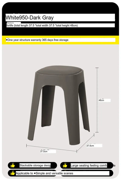 ABOUT WHITE Santiago Minimalist Plastic Low Stool from ABOUT WHITE