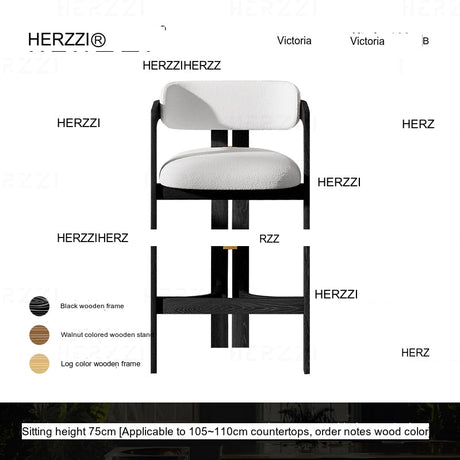 HERZZI Montgomery Solid Wood High Stool - Medieval Style Bar Chair from HERZZI