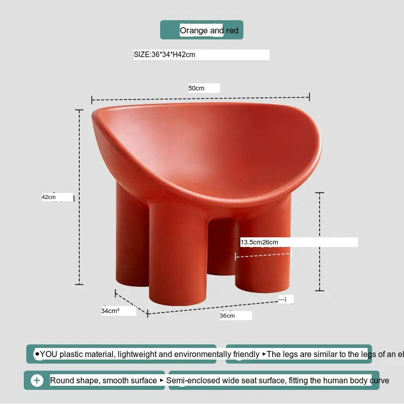 ABOUT WHITE Rosalía Cozy Minimalist Red Chair from ABOUT WHITE