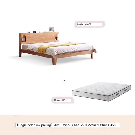 GENJI Miyamoto Solid Wood Nordic Double Bed - Luminous Oak Design from GENJI