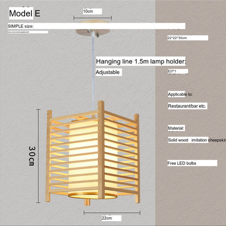 BOJI Kaori Elegant Wooden Japanese Ceiling Lamp - Outdoor Gazebo Light from BOJI