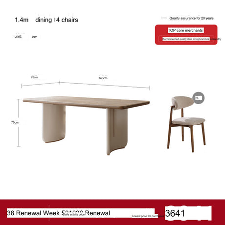 QUANMU Santiago Elegant Rock Plate Compact Dining Table from QUANMU