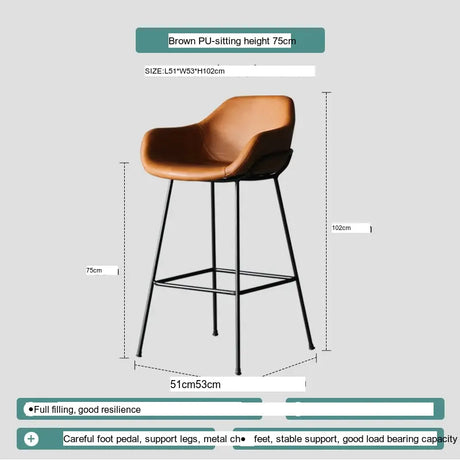 ABOUT WHITE Damaris Sleek Contemporary Nordic Bar Stool from ABOUT WHITE