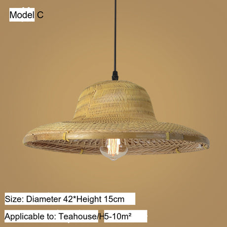 BOJI Armand Vintage Multi-Color Straw Hat Lampshade from BOJI