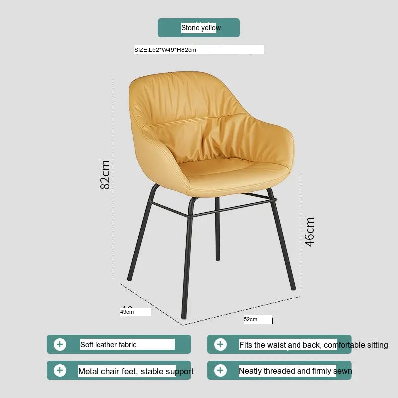 ABOUT WHITE Alaric Sleek Modern Leather Dining Chair from ABOUT WHITE