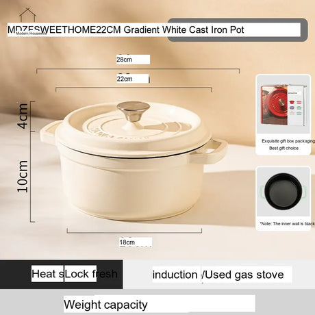 MH Zephyra Elegant Non-Stick Enamel Cast Iron Stew Pot from MH