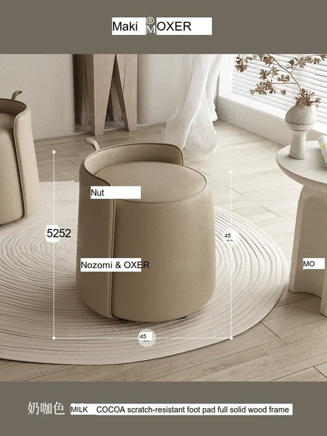 MOXER Caspian Elegant Leather Makeup Stool from MOXER