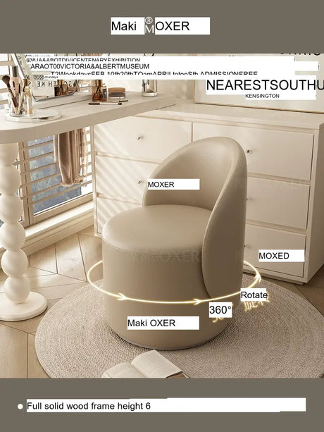 MOXER Santiago Elegant Swivel Makeup Stool from MOXER