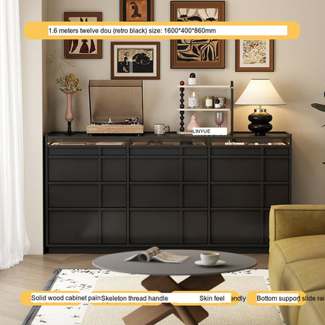 LINYUE Bennett Retro Solid Wood Multi-Drawer Cabinet from LINYUE