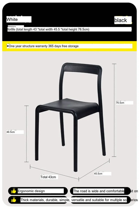 ABOUT WHITE Miura Sleek Stackable Dining Chair from ABOUT WHITE