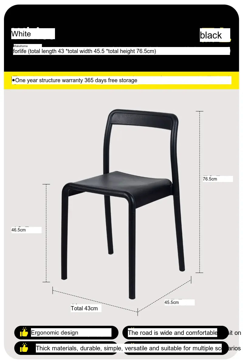 ABOUT WHITE Miura Sleek Stackable Dining Chair from ABOUT WHITE
