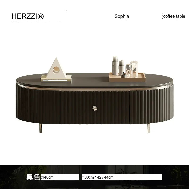 HERZZI Montpelier Elegant Medieval Black Wood Living Room Set from HERZZI