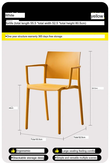 ABOUT WHITE Elowen Minimalist Stackable Dining Chair from ABOUT WHITE