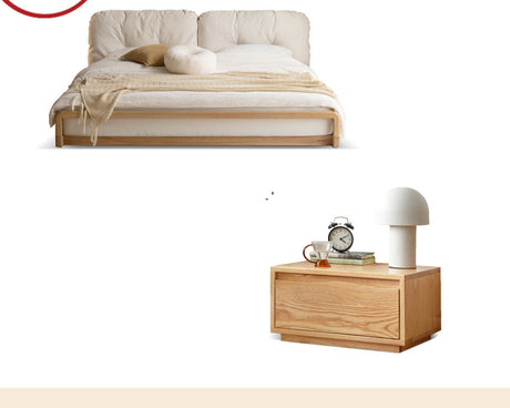 GENJI Harukaze Elegant Cream Solid Wood Double Bed from GENJI