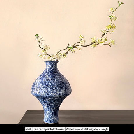 LIVETAI Isadora Bohemian Hand-Painted Blue & White Porcelain Vase from LIVETAI